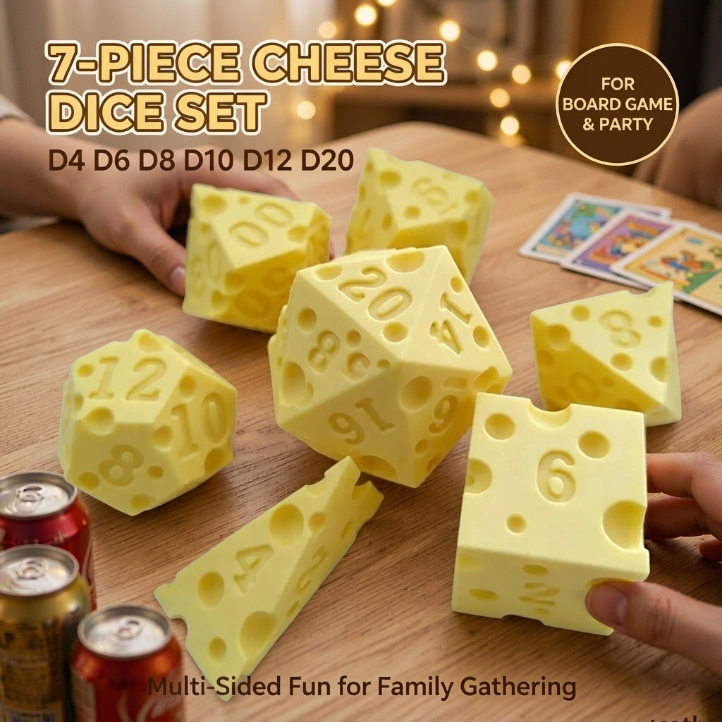 크리에이티브 불규칙한 치즈 주사위 세트 D4 D20 다 - Board Game Live 리뷰 및 가격