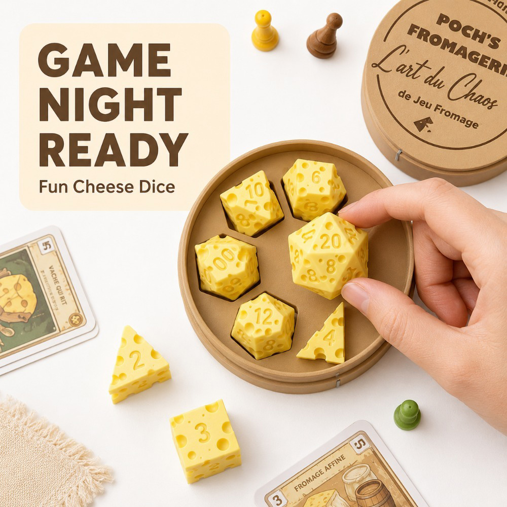 크리에이티브 불규칙한 치즈 주사위 세트 D4 D20 다 - Board Game Live 리뷰 및 가격